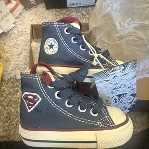 Converse Superman Baby Kids High-Top Sneakers Chuck Taylor Size 3 New With Tags